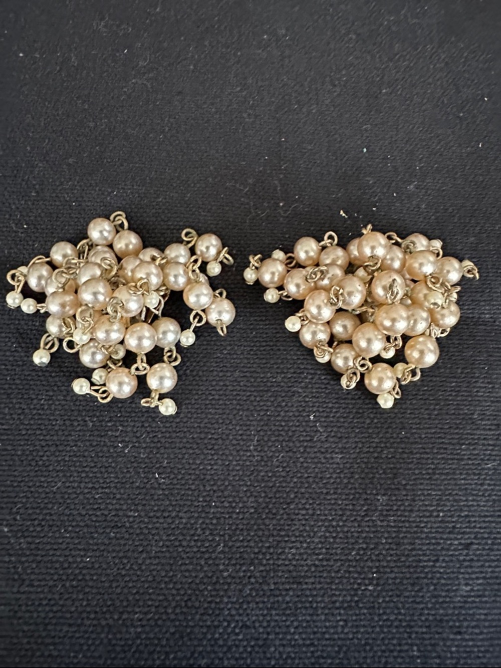 Gold Cluster Pearl Drop Earrings - Women's Jewelry